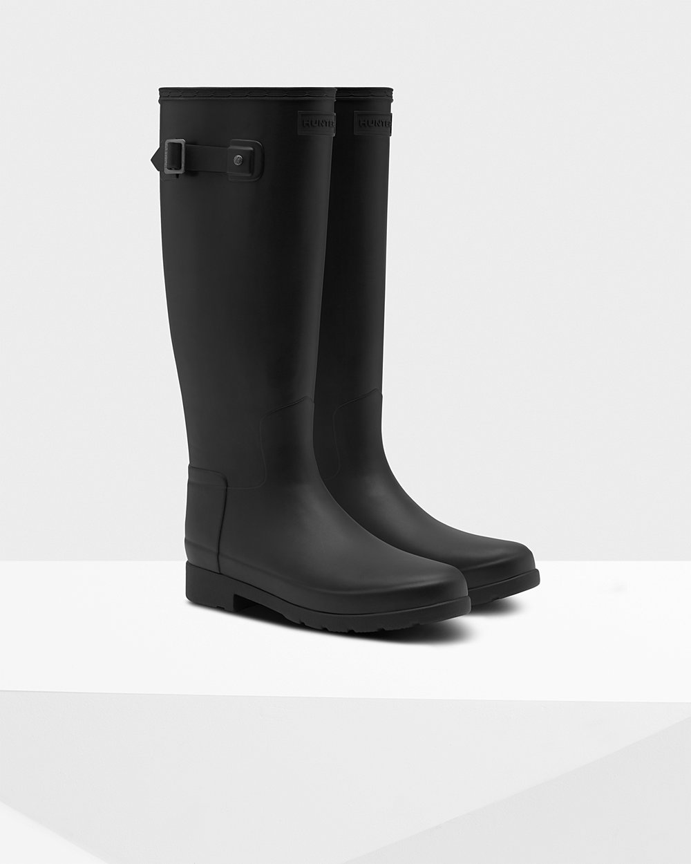 Hunter Original Refined Tall Rain Boots - Online Sale Womens Black - ASOZLU437